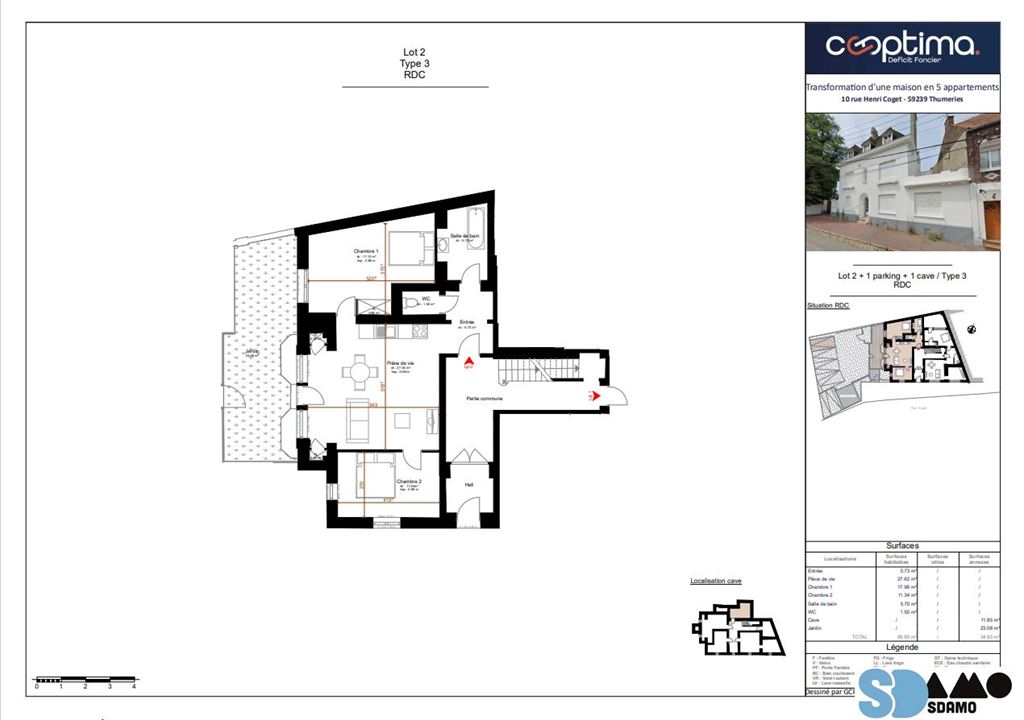 Appartement T3 THUMERIES (59239) SDAMO